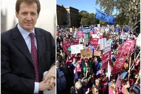 Hundreds of thousands turned out for the Peoples Vote march on Saturday, which was backed by Alistair Campbell, left