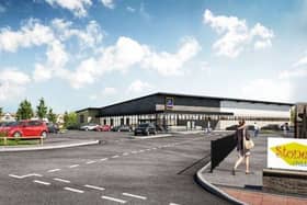 An artist's impression of the new Aldi store in Leyland