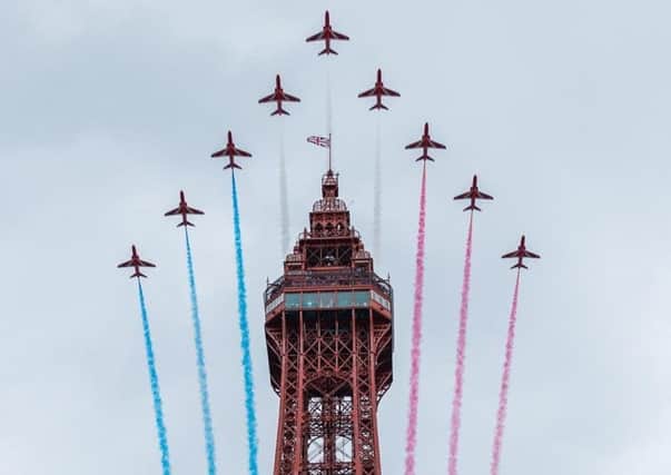 Caroline Guilfolye's splendid photograph of the Red Arrows at Blackpool Airshow