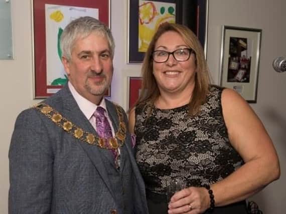 The Mayor of Preston, Councillor Trevor Hart and general manager, Bernadette Plumb, celebrate 10 years since Legacy Preston International Hotel opened