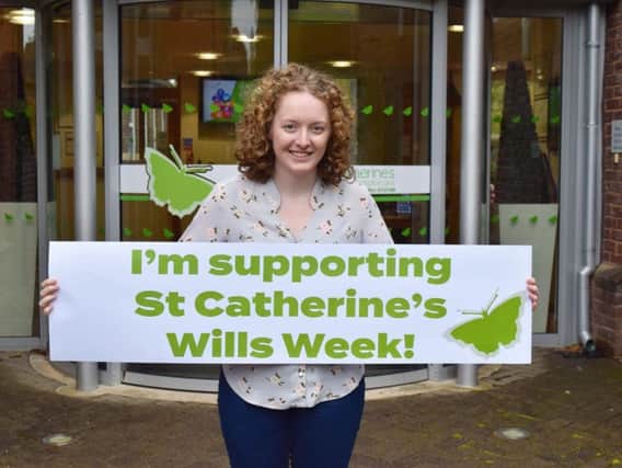 Sam Doran, 21, is supporting the St Catherines Hospice Wills Week campaign in November