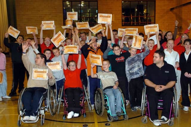 Good memories: Coaches and members show off their certificates at the end of the Preston Panthers Fun Day held at West View Leisure Centre, Preston in 2006