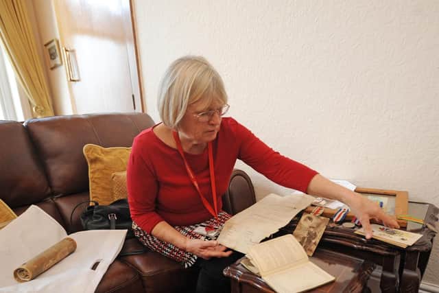 Chorley mayor Margaret Lees showed reporter Tom Earnshaw the belongings of her grandad that are still in pristine condition more than 100 years later