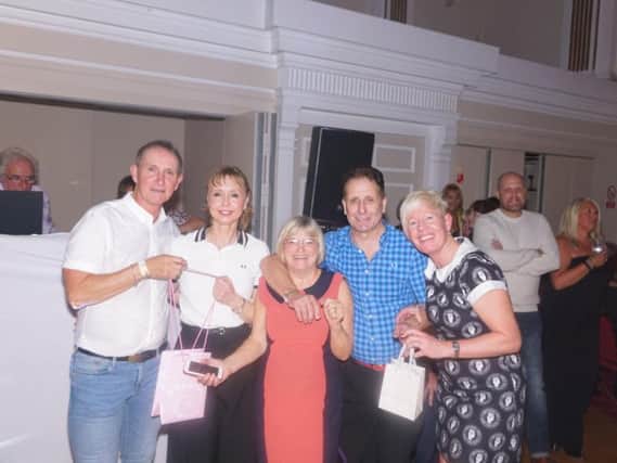 Chorley Mayor, Margaret Lees, with dance-off judge Ralph Bentham, this year's winners Simona Woods and Grant Davey and judge Cheryl Ward at the Chorley's Got Soul in aid of Mayoral charities Chorley Mencap, Home-Start Central Lancashire and Derian House