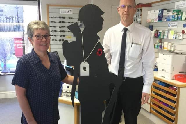 Soldier on display at local opticians