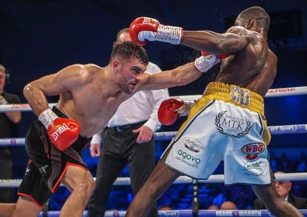 Jack Catterall goes on the attack during his win over Ohara Davies last time out. Picture Chris Roberts