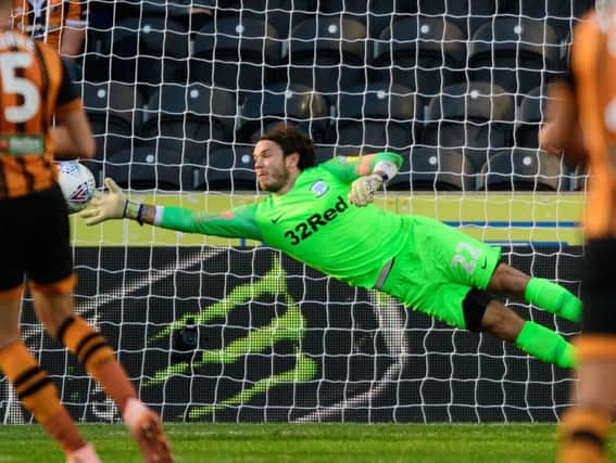 Chris Maxwell in action during Preston's 1-1 draw at Hull City