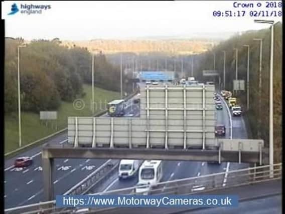 Traffic is backing up on the M6 at Preston.