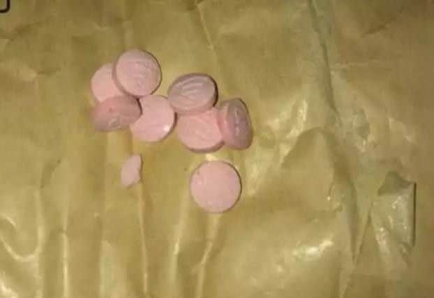 The pink pills found among the trick-or-treat sweets