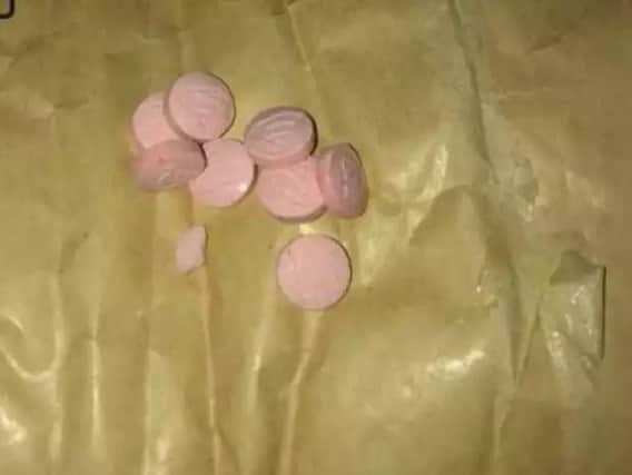 The pink pills found among the trick-or-treat sweets