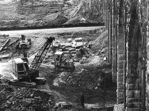 Preparations being made for the demolition of the Nine Arches Viaduct near Chorley. Image courtesy of: www.white-coppice.co.uk