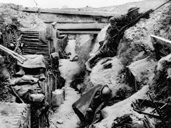 Scene from the trenches on the Western Front during the First World War