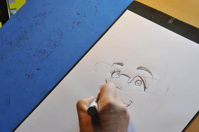 The beginning of the caricature of Fiona