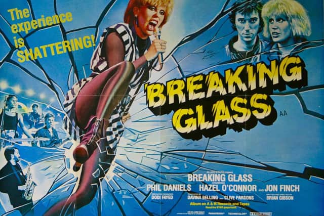 The original poster for the 1980 classic Breaking Glass, starring Hazel O'Connor