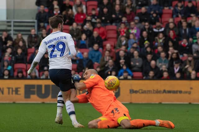 Tom Barkhuizen goes close at Ashton Gate on Saturday