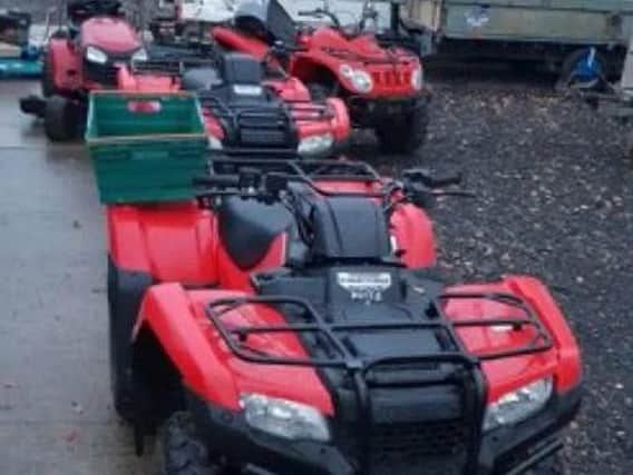 Stolen quad bikes and trailer recovered in police raids in Leyland and Lostock Hall