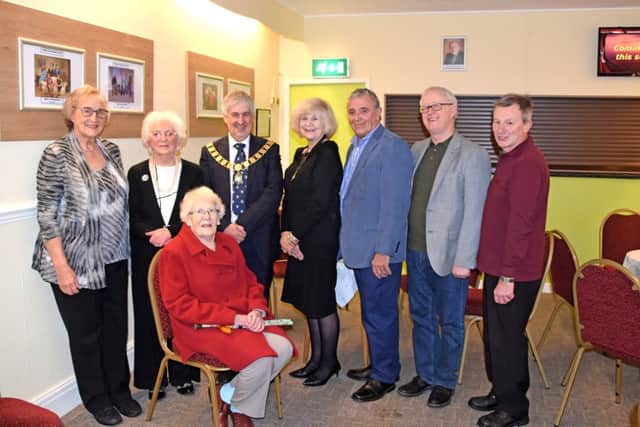 Preston Mayor, Coun Trevor Hart, with trustees and members of Preston Playhouse celebrating the completion of major works to update and improve the foyer areas of the theatre.