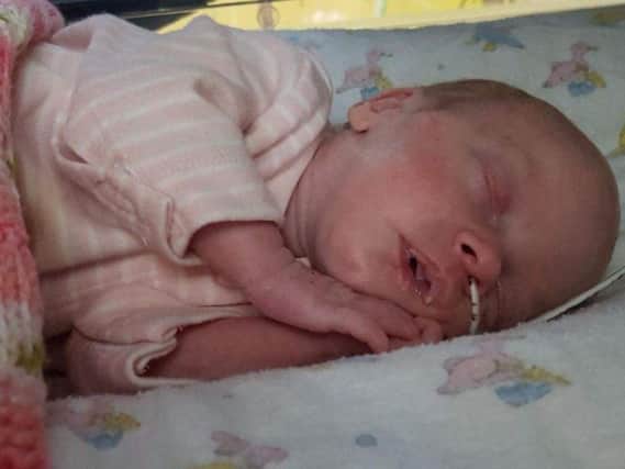 Annabelle Kearns, of Preston, born  at 30 weeks