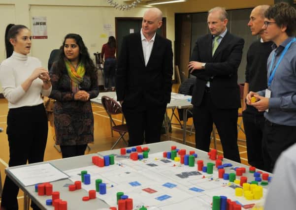 LEP  14-11-18Members of the public were invited to share their ideas on how they would like to change or improve Preston, to make the city happier, healthier, more energy efficient and sustainable, as they take part in Go 2 Zero, a role-playing game, held at Gujarat Hindu Society, Preston,  part of the five-day City-zen Roadshow.