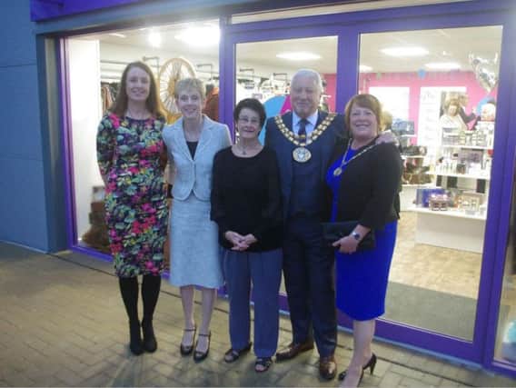 Dignitaries and Age Concern staff open the new Bamber Bridge shop