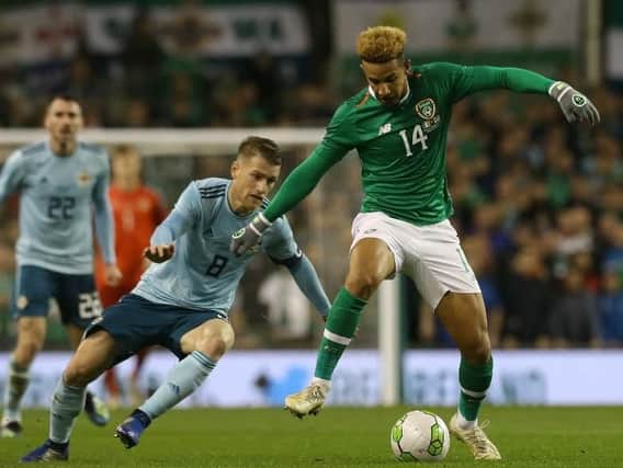 Callum Robinson in action for the Republic of Ireland on Thursday night.