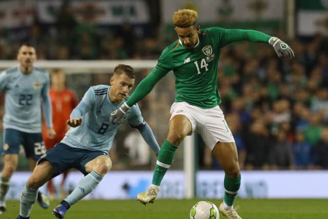 Preston striker Callum Robinson in action for the Republic of Ireland against Northern Ireland in Dublin on Thursday night