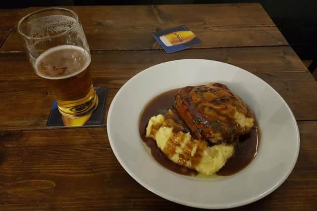 The 'The P*ssed Cow' pie - also know as steak and ale