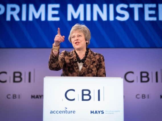 Theresa May at the CBI conference