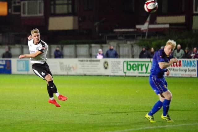 Chris Churchman goes for goal. Picture: Ruth Hornby