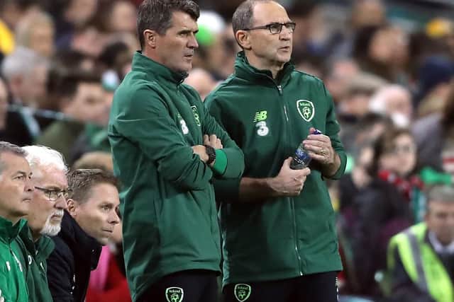 O'Neill with assistant Roy Keane