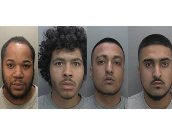 (Left to right) Leroy Bosha, Omar Goodridge, Hashim Siddique and Qasan Siddique, who have been jailed for a total of 92 years after being found guilty of killing a 25-year-old man who they ambushed and stabbed over a 40 drugs debt. Photo credit: Hampshire Police/PA Wire