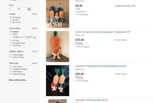 Kevin the Carrot toys are already selling for as much as 75 on eBay.