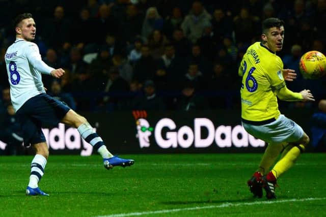 Browne scores PNE's fourth goal at Deepdale on Saturday