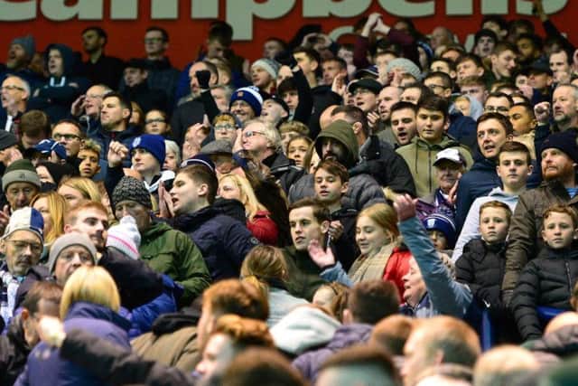 Preston supporters at Deepdale against Blackburn