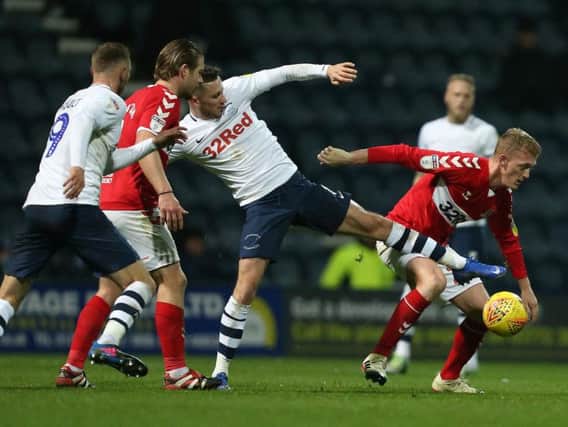 Alan Browne in the thick of the action against Middlesbrough