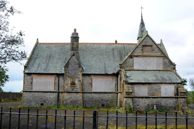 The disused Thornley school boarded up before work began on restoring it as Thornley Community Space