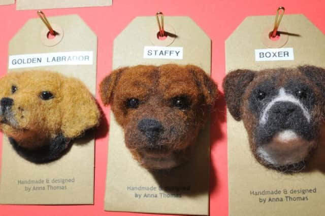 Canine capers as Anna Thomas makes  brooches of distinctive breeds