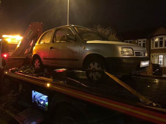 This Nissan Micra was seized after a supervisor driver was found to be more than three times over the legal limit.