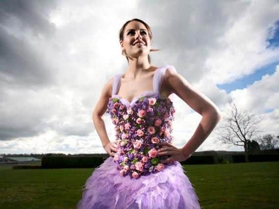 The eyecatching floral dress created to launch the Harrogate Fashion Show