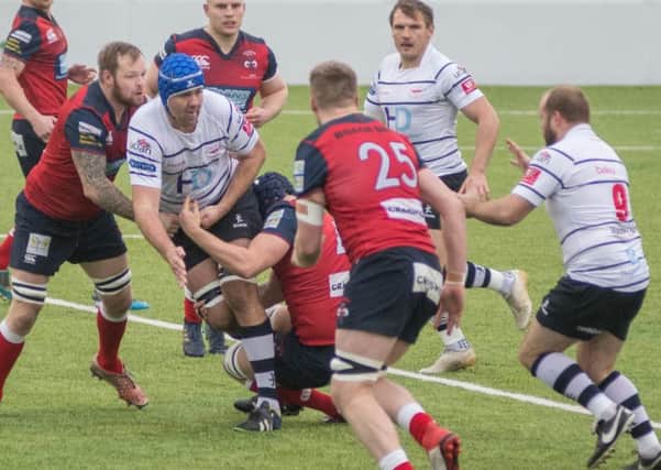 Action from last Saturday's 29-7 win over leaders Hull Ionians (photo: Mike Craig)