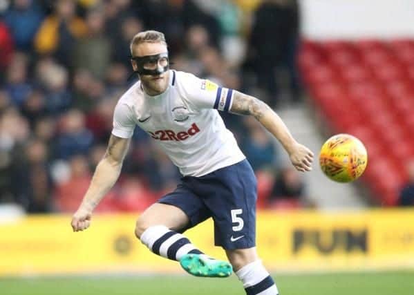 PNE skipper Tom Clarke wore a mask against Nottingham Forest to protect a broken nose