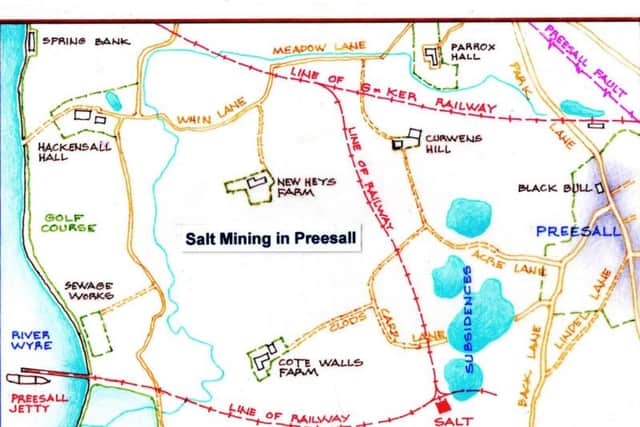 Map of Preesall salt mining industry