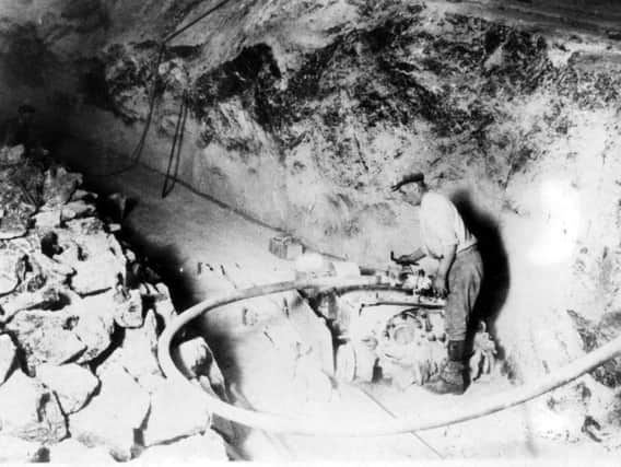 Undercutting machine in operation at Preesall salt mine