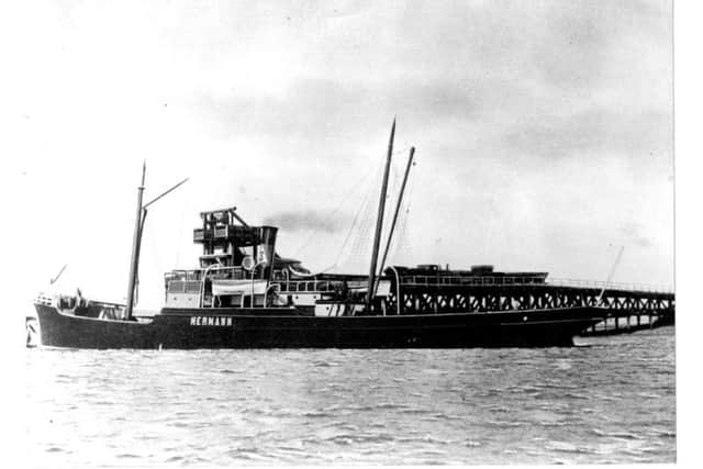 A vessel collecting salt mined in Lancashire for transportation across the world