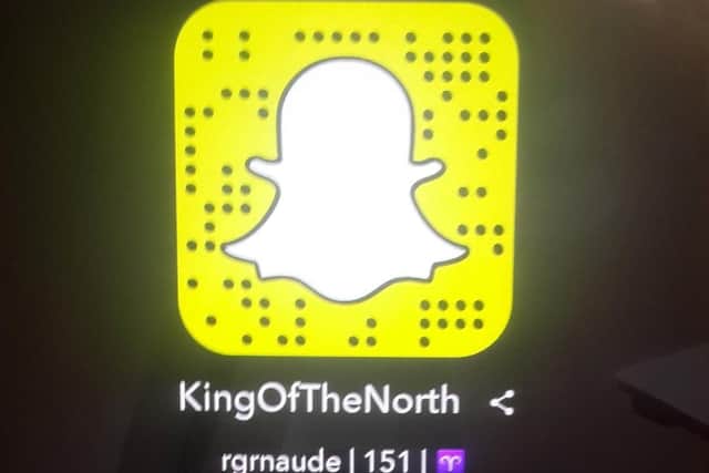Naudes Snapchat profile which he used to demand nude images of his teenage victims.
