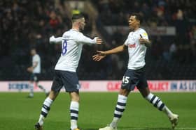 Lukas Nmecha rushes to congratulate Alan Browne after he opens the scoring against Millwall