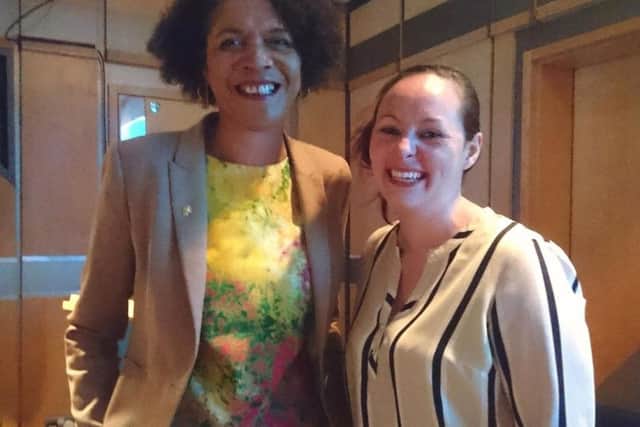 Liz Hardwick with Chi Onuwah