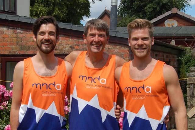 Clive Barker with his sons Tom and Adam are training for the London Marathon