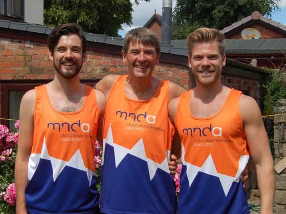 Clive Barker with his sons Tom and Adam are training for the London Marathon