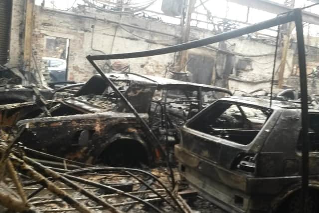 Inside the Preston car showroom that was the seat of the major blaze